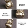 thumbnail image 1 of Mini Ox Desktop Decoration 2Pcs Coffee Brass Craft Key Chain Pendant Compact Yet, 1 of 3