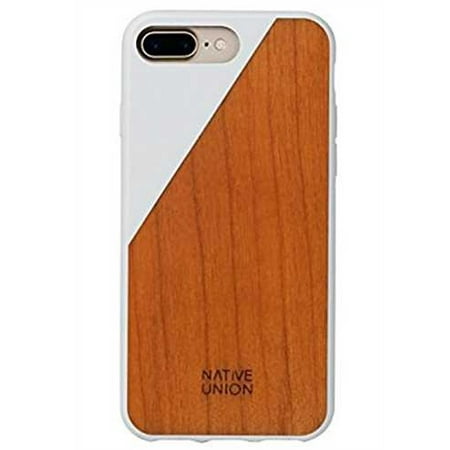 Cherry Real Wood - Refurbished Native Union CLIC Wooden Case for iPhone 7 Plus, iPhone 8 Plus - Handcrafted Real Cherry Wood Drop-Proof Slim Cover with Screen