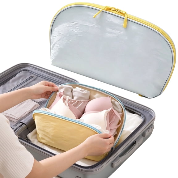 Travel Underwear Organizer Bag, 3-in-1 Multi-Compartment & Waterproof, Large Lingerie Travel Bags