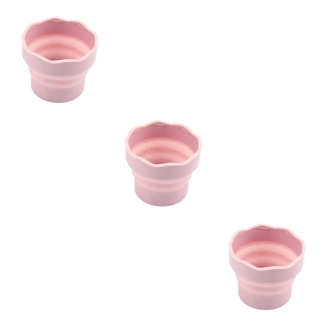 Sidaley Pink Silicone Foldable Painting Water Cup Accessories Purpose Bucket Multi Type1