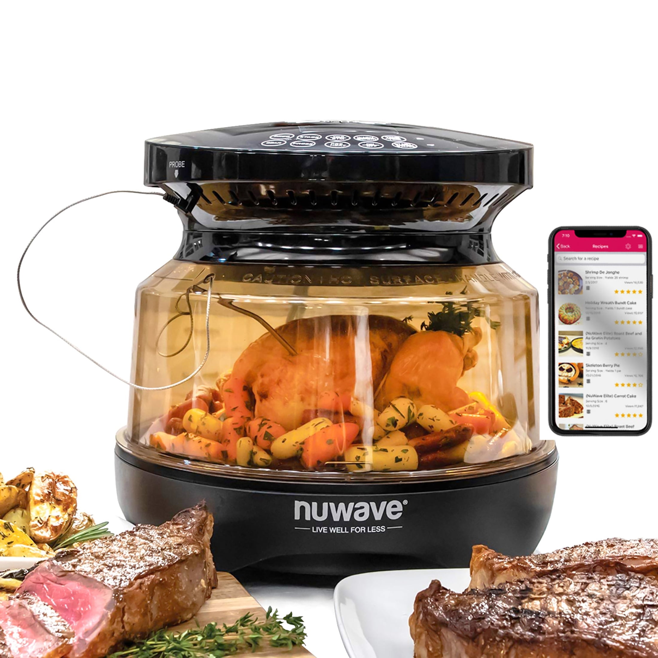 Nuwave Primo Air Fryer Oven, New Countertop Toaster Oven Convection Top & Grill for Surround Cooking, Cook Frozen or Fresh, Broil, Bake