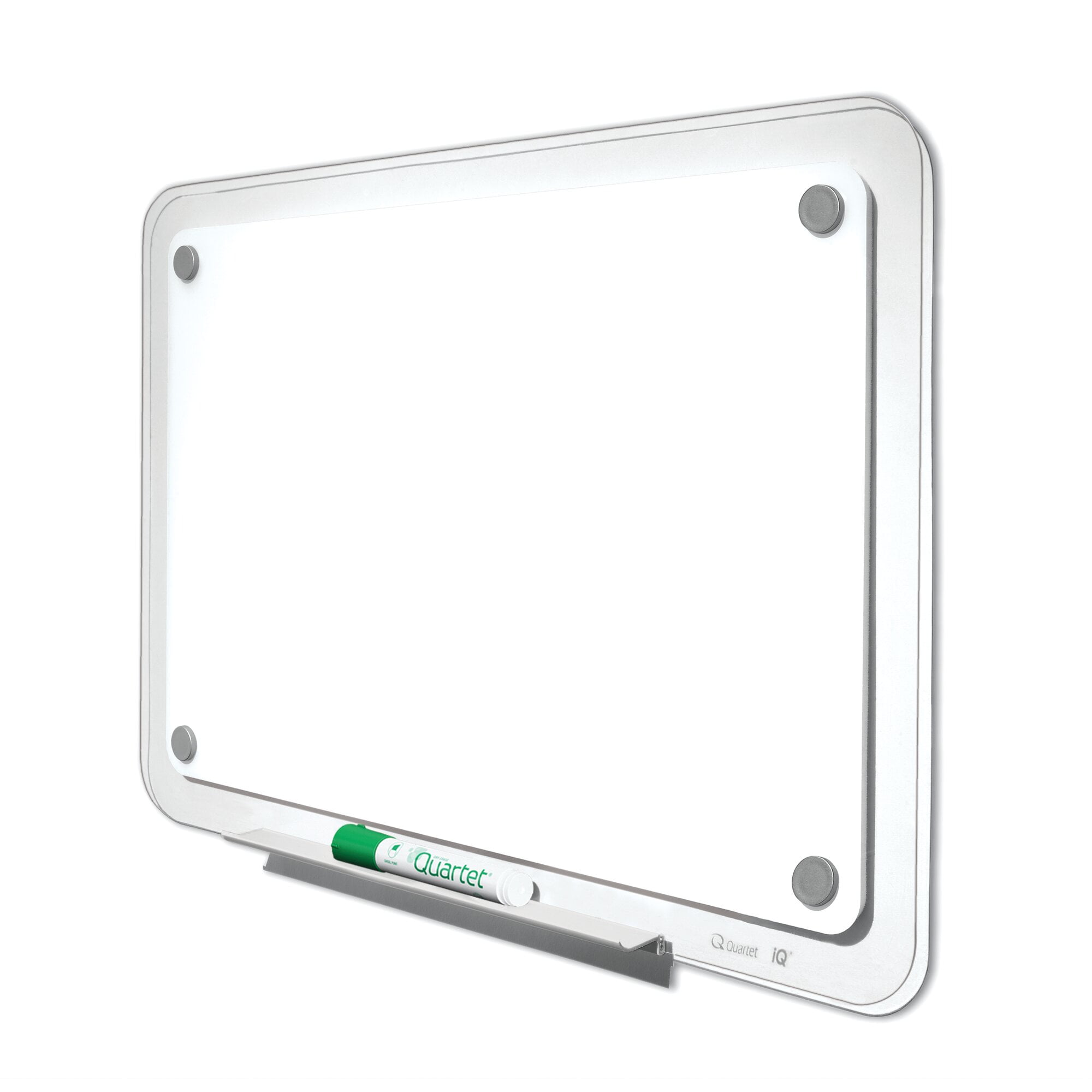Quartet iQ Total Erase Whiteboard, 35.5" x 22.5", Sleek Translucent Frame