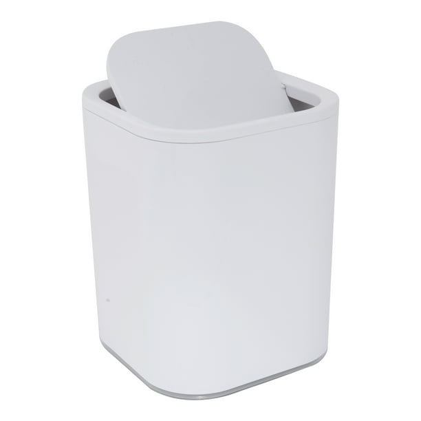 Bath Bliss 8L Acrylic Bathroom Wastebasket in White