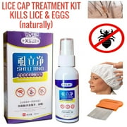 Lice Treatment Kit - Get Rid Of Lice Quickly – Stainless Steel Lice Comb Included, Plastic Comb, Cap & Sprayer Included – 60 Minute Treatment