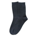 thumbnail image 2 of dianhelloya 1 Pair Men Solid Color Breathable Cotton Ribbed Elastic Middle Tube Crew Socks Navy Blue, 2 of 8