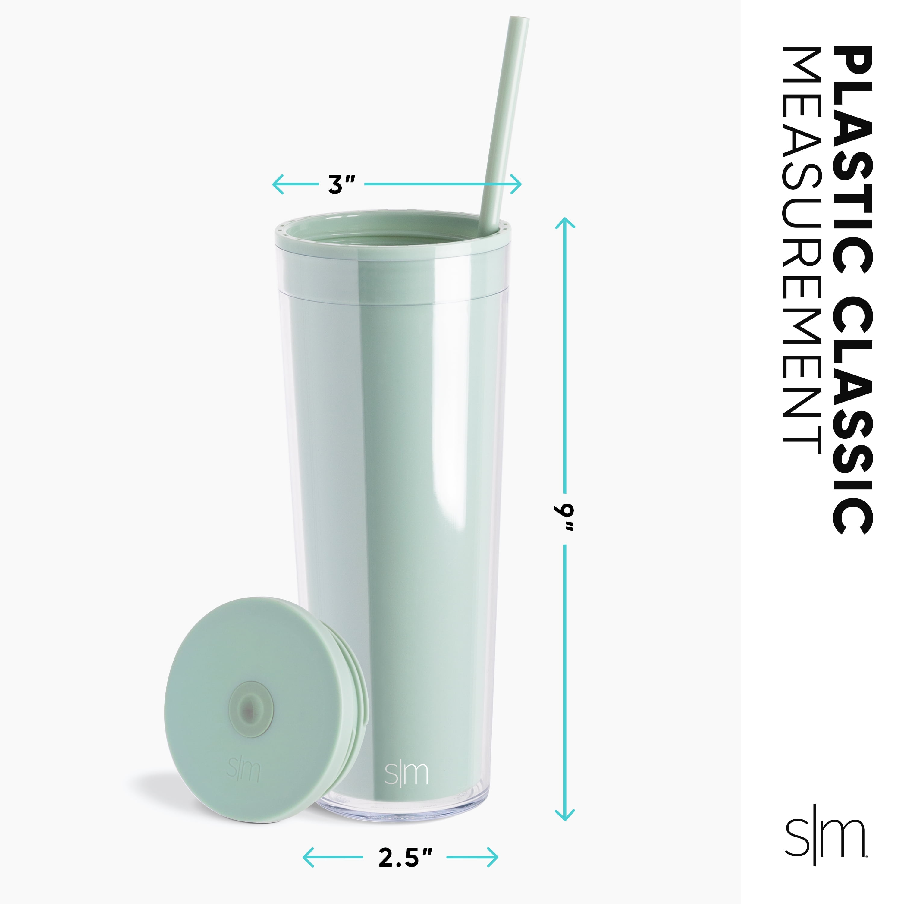 Simple Modern 24oz Classic Plastic Textured Tumbler with Straw 1 Tone -  Malibu Pebble