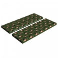 thumbnail image 1 of Flamingo Bench Cushion Set of 2, Repetitive Pattern of Exotic Bird and Monstera Leaves, Standard Size Foam Pad and Decorative Cover, Charcoal Grey Dark Salmon, by Ambesonne, 1 of 4