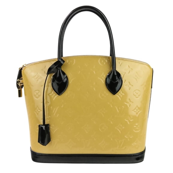 Pre-Owned LOUIS VUITTON Monogram Vernis Lockit PM Handbag M90251 Beige Black Women's (Good)