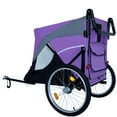thumbnail image 6 of 2-in-1 Dog Bike Trailer, Heavy Duty 100lbs Pet Stroller Cart Bicycle Carrier, Easy Folding Cart Frame with Quick Release Wheels and Internal Leash, Purple, 6 of 9