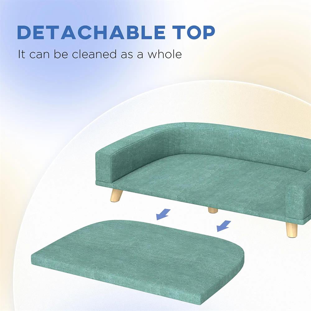 Topcobe Dog Sofa Couch Bed with Washable Cushion for Large Dogs, Cats, Indoor Dog Beds & Furniture, Green
