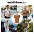 thumbnail image 6 of Yiaed 70's RetroPrint Men's Short Sleeve Polo Shirt,Golf Polo for Men Three-Button Golf Shirt Athletic Casual Collared T-Shirt- Small, 6 of 7