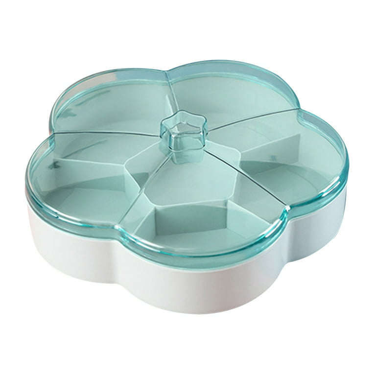 Yasu Fruit Tray with Compartments Airtight Food Storage Container Fruit  Tray with Lid 4/6 Compartments Divided Snack Box Container
