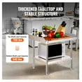 thumbnail image 3 of Stainless Steel Work Table 24x28x26 Inch - 3-Sided Backsplash Heavy Duty Prep Table for Restaurant Kitchen, Hotel, Home with Adjustable Shelves, 3 of 6