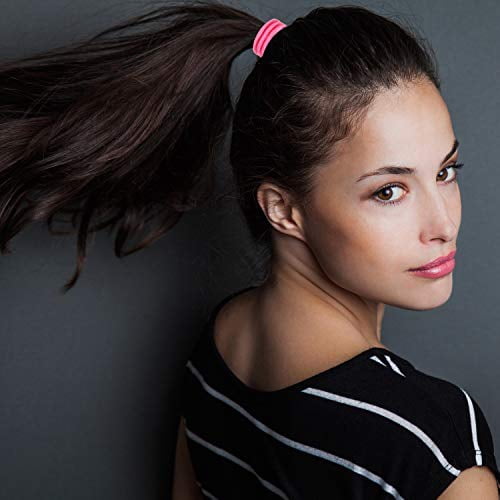 500 Pieces Bright Thin Elastics Hair Ties, Ponytail Holders, Multicolor Pain-free Elastic Bands Accessories for Women Men Kids for Thin Hair(3 mm x 5 cm)