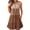 Brown, variant on cocolona Womens Summer Plus Size Dress Fashion Button Crew Neck Sleeveless Pleated Sparkling Print Sundress Casual Loose Beach Mini Dress