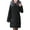 Black XXXL, variant on Winter Women Cotton Jacket with Furry Hood Neck Protection Plus Size Pockets Mid Length Zipper Closure Padded Coat Solid Color Windproof Outwear Parka