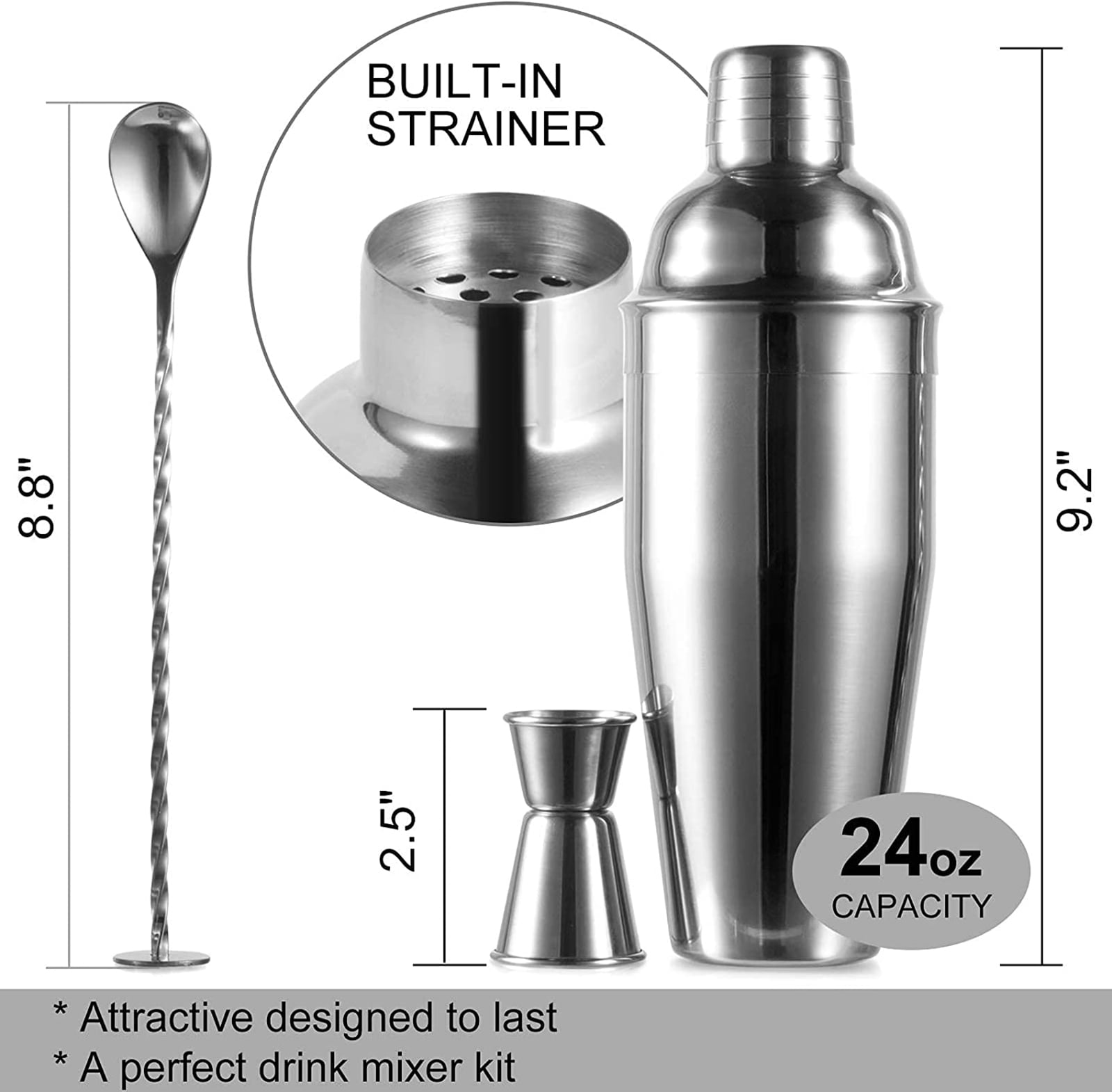 Giveaway Stainless Steel Martini Shakers (25 Oz.)