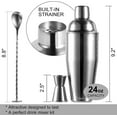 thumbnail image 6 of Semfri 25oz Cocktail Shaker Set,Stainless Steel with Jigger, Mixing Spoon & Built-in Strainer, 6 of 10