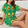 thumbnail image 4 of Balery Cartoon Fruit 1 Conjunto de Pijama para Mujer con Estampado, Dos Piezas de Manga Corta y Shorts, Ropa de Dormir Suave con Cuello Redondo y Bolsillos-3X-Large, 4 of 6