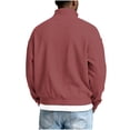 thumbnail image 3 of Fewfanhot Sweatshirts for Men 1/4 Zip Pullover Sweatshirt Long Sleeve Mock Neck Sweater Knit Golf Workout Work, 3 of 6