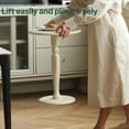 thumbnail image 6 of 100% Solid Oak Round Pedestal Side Table for Living Rooms, Small Drink Tables for Small Spaces, Tall End Table for Bedroom, Corners, and Nursery (White, 15.75" D x 21.26" H), 6 of 10