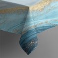 thumbnail image 4 of Blue Marble Gold Wave Pattern Rectangle Tablecloth 60"x120",Waterproof Polyester Rectangle Table Cloth, Wipeable Spillproof Polyester Tablecloth for Dining, Camping, Indoor and Outdoor, 4 of 6