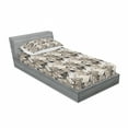 thumbnail image 3 of Floral Bedding Set with Sheet & Covers, Vintage Plant Arrangement with Soft Colors Faded Foliage Leaves Natural Vegetation, Printed Bedroom Decor 2 Shams, 4 Sizes, Tan Black, by Ambesonne, 3 of 3