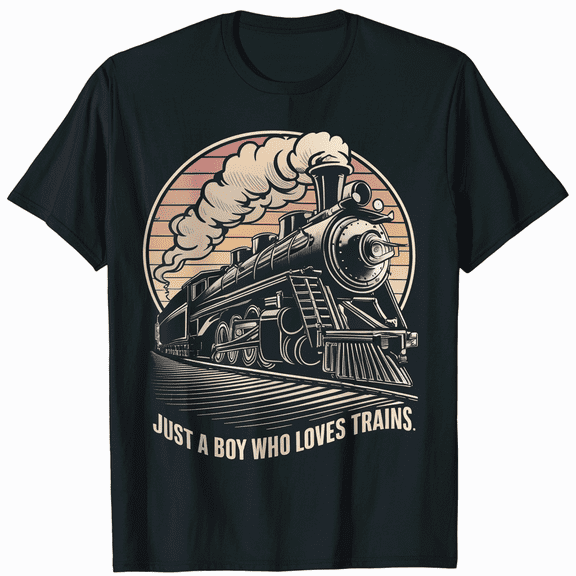 Just A Boy Who Loves Trains Train Lover Gift T-Shirt