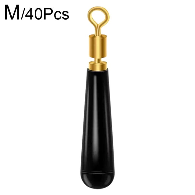 40Pcs Fishing Float Copper Head Rotatable Rubber Drift Bobber Tackle Accessories Connector