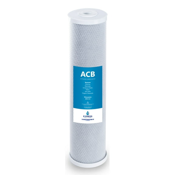 Express Water – Activated Carbon Block Replacement Filter – ACB Large Capacity Water Filter – Whole House Filtration – 5 Micron – 4.5” x 20” inch