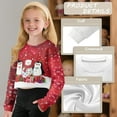 thumbnail image 6 of COEQINE Dropped Shoulder Girls Crop Top, Long Sleeve Oversized Sweatshirt, Soft Crewneck Fall Pullover for Kids Casual Wear Age 9-10, Snowman Penguin Red, 6 of 7
