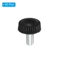 thumbnail image 3 of Uxcell M5x10mm Tornillos de Mariposa Estriados Tornillos de Sujeción Perillas Grifos Sujetadores para Hardware de Muebles Negro Paquete de 30, 3 of 5