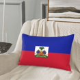 thumbnail image 7 of Haitian Flag Pattern Throw Pillow Cushion Cover Decorative Rectangle Pillow Case 14"x20", 7 of 7