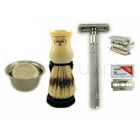 ZEVA 5 Pcs Men Shaving Kit Vintage DE Safety Razor GIFT 1511149