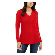 CHARTER CLUB Womens Red Long Sleeve Sweater Petites Size: PP