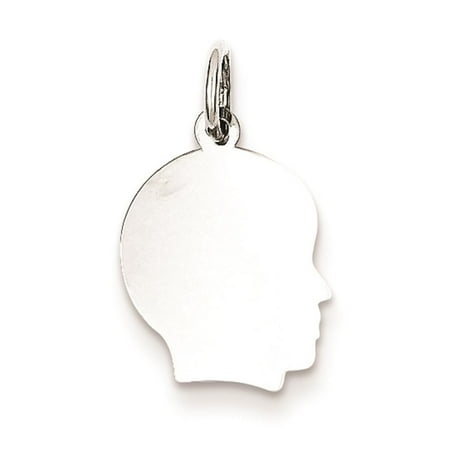 Sterling Silver Engravable Girl Disc 27 Gauge Engravable Polished Charm Pendant