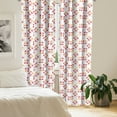 thumbnail image 2 of Ambesonne Peach Curtains, Small Fruits on Plain Back, Pair of 28"x84", Raspberry Marigold and White, 2 of 5