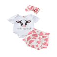 thumbnail image 1 of AMERTEER Letter Cow Pattern Short à Manches Courtes Bandeau, 1 of 6