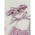thumbnail image 5 of Cenuakty Newborn Girl Outfit, Long Sleeve Tie-up Pleated Romper with Hairband Fall Clothes for Casual Daily, 5 of 9