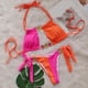 thumbnail image 2 of Trajes de Baño de Bikini de Mujer de Color Sólido Sexy de Moda Dividido con Pantalones, Nylon de Corte Alto para la Piscina de Playa Y las Vacaciones de Verano, 2 of 8