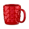 15 oz Embossed Hearts Stoneware Ceramic Mug, Red, 