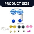 thumbnail image 3 of Ikeay Artificify Retro Disco Party Glasses with Pendant, Funky Sunglasses for Women Men, 70S Theme Costume Accessories (1 Pair) Black, 3 of 9