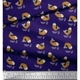 thumbnail image 3 of Soimoi Blue Velvet Fabric Waves & Fish Ocean Printed Fabric 1 Yard 58 Inch Wide, 3 of 3