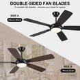 thumbnail image 3 of Ventilador de techo Kviflon 132 cm con luces y mando a distancia de 6 velocidades, 3 of 9