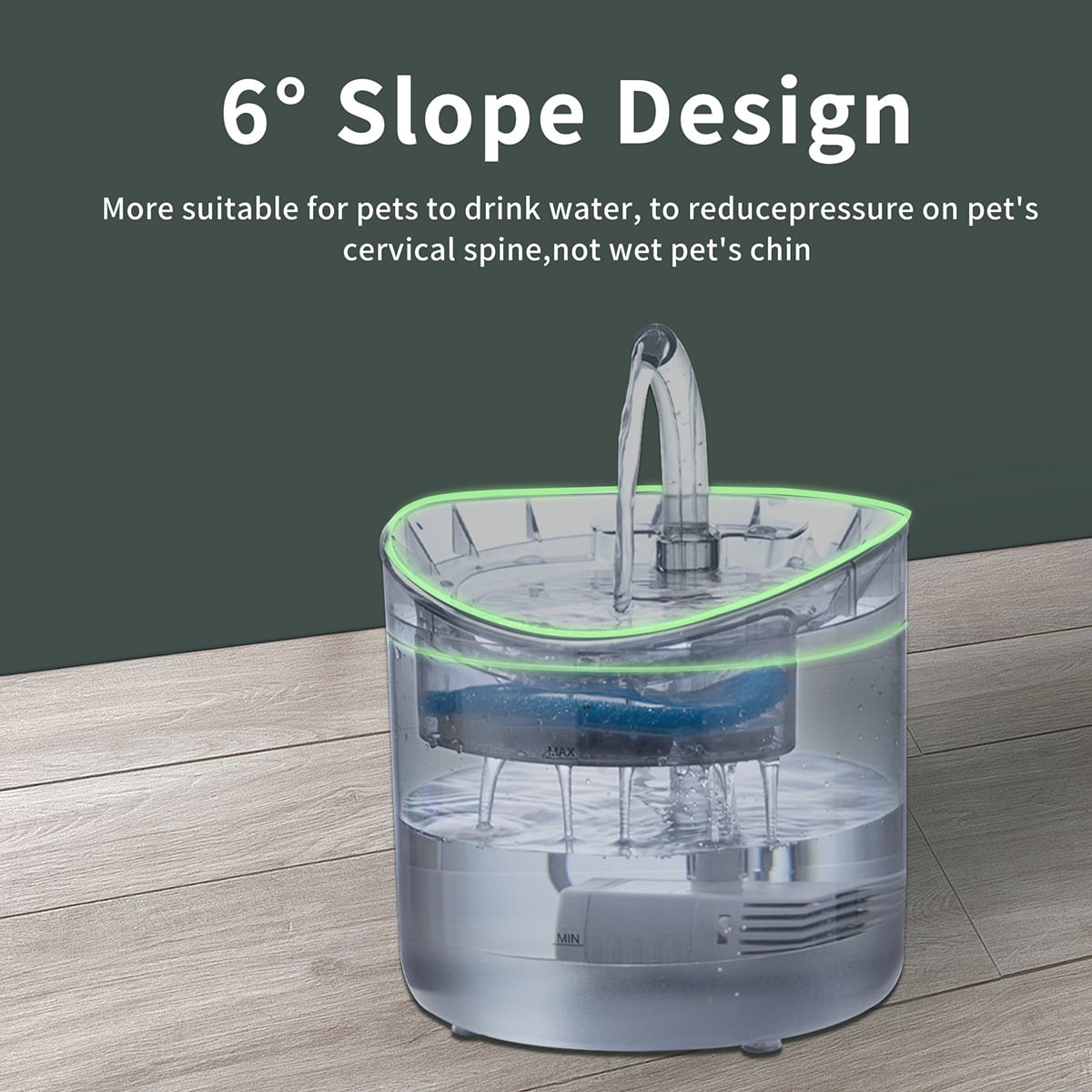Petavista 2L/70oz Cat Water Fountain for Drinking Automatic Pet Water Dispenser for Cats, Small Dogs
