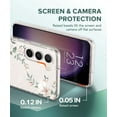 thumbnail image 4 of Glitter Clear Case for Samsung Galaxy S23 Plus with White Flowers Design + Diamond Sparkle Camera Lens Protector + 2 Packs Tempered Glass Screen Protector, Shockproof Cover (for Samsung S23+), 4 of 12