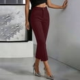 thumbnail image 4 of Summer Capri Pants,Capris for Women Trendy High Waisted Loose Straight Leg Stretchy Capri Cropped Pants with Pockets, 4 of 6