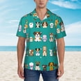 thumbnail image 4 of Lsque Cartoon Dogs pattern Hawaiian Shirt for Men, Unisex Summer Beach Casual Short Sleeve Button Down Shirts-Medium, 4 of 9