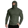 thumbnail image 6 of LNZGNM Mens Sun Protection Hoodie with Mask UPF 50+ UV Rash Guards Quick Dry Lightweight Long Sleeve Cooling Hoodies Casual Fishing Shirts,Army Green 2XL, 6 of 8