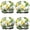 Yellow Lemon Fruit-2, variant on Shower Caps,Yellow Lemon Fruit Slices White Pattern Waterproof Shower Cap for Women 4 Pieces,Double Reusable Hair Cover for Shower PEVA Elastic Stretch Hem